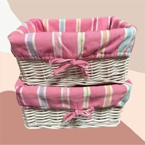 Decorative Baskets With Pink Liner
